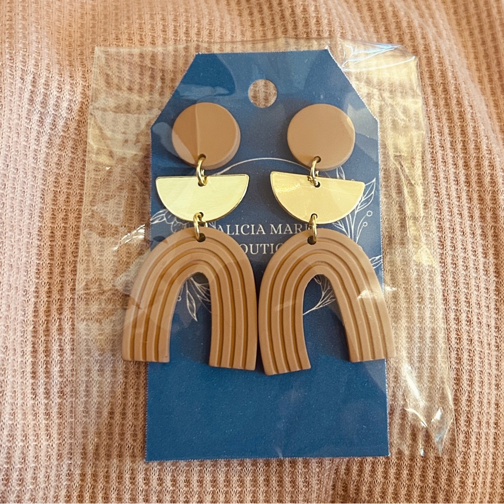 Rainbow shaped dangle earrings